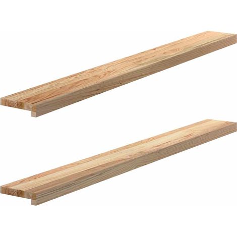 Appuis de fenêtre 2 pcs non traité 140x15x2cm bois chêne massif