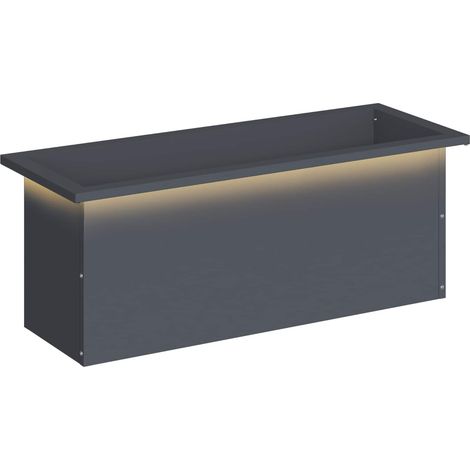Fioriera da giardino con LED Antracite 30 x 80 x 30 cm Acciaio vidaXL (1/5)