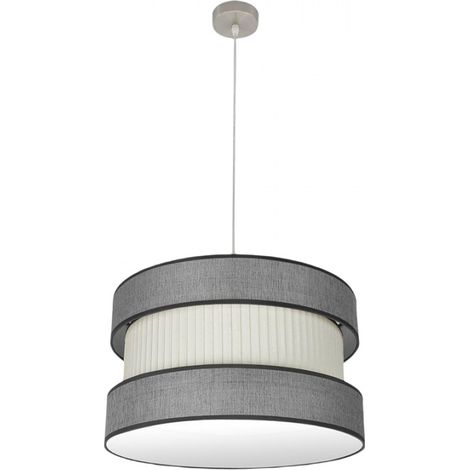 Lampada a sospensione in nichel/grigio-beige modello Home a 2 luci dimmerabile FABRILAMP (1/2)