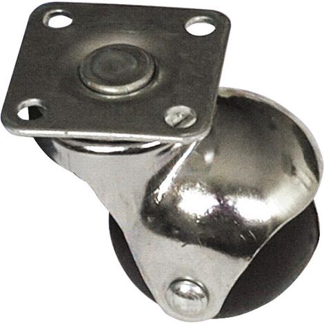 4PZ RUOTA GIREVOLE PER MOBILI CUFFIA CROMATA mm. 40-piastra mm. 38x38