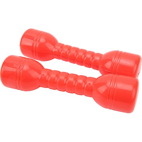 Lot de 10 haltères pour enfants, en plastique ABS sûr et indéformable, jouet de fitness rouge. (1/5)