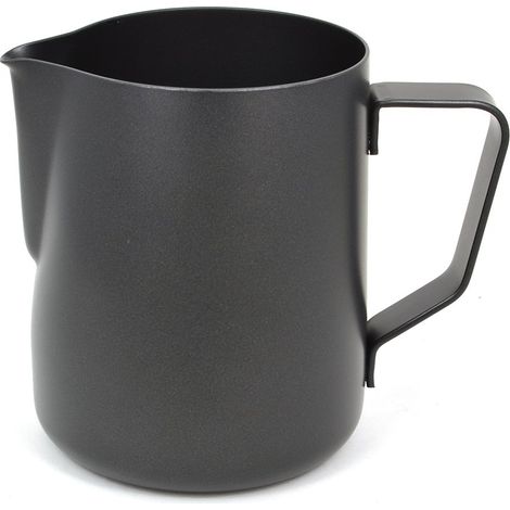 Rhinowares Espumador de leche negro 360 ml acero inoxidable