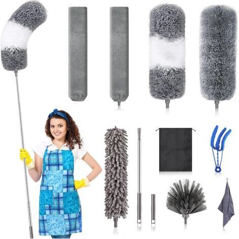 Kombiniertes Staubwedel-Set für große Höhen – geeignet zur Reinigung von Wänden und Möbeln – elfteiliges Set (1/4)