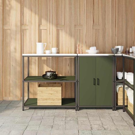 Aufbewahrungsset für die Küche mit Regal 2 pcs Olive Grün
