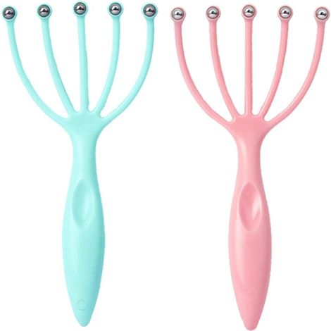 Massager Pour Cuir Chevelu - 2 Pièces - Tête À Boules En Acier Flexible - Portable Sans Batterie - Pour Cuirs Chevelus, Cou, Dos Et Corps (1/5)