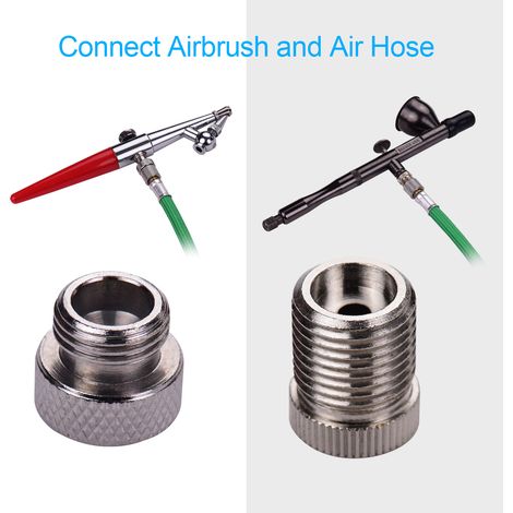 Kit d'adaptateur d'aérographe 9 pièces, ensemble de connecteurs de raccord multi-tailles pour tuyau d'air d'aérographe Compatible avec Badger Paasche (1/5)