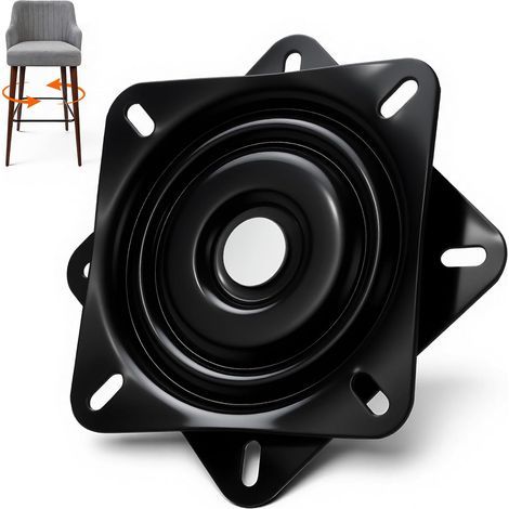 Plateau tournant universel pour meubles, rotation à 360°, dimensions : 123 x 123 x 20 mm (5 pouces), capacité de charge jusqu'à 200 kg, roulement à billes – idéal pour tabourets, tables, bibliothèques (1/5)