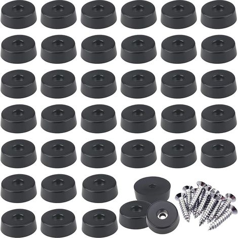 30 Pièces Pieds en Caoutchouc Pieds en Caoutchouc à Visser Pieds de Meuble Plastique Pieds de Meubles Ronds pour Meubles Garde-Robe Canapé ChaiseTable Basse Tiroirs (25 23 9mm) (1/5)