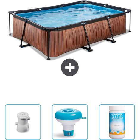 Exit-toys Piscina Exit Rettangolare - Effetto legno - 300x200x65 cm - 6-pezzi SCB77 (1/5)