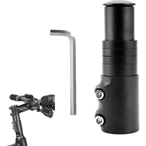 Rehausse de potence vélo VTT et route adaptateur réglable pour hauteur de guidon compatible 1 1/8″ inclut clé Allen (1/4)