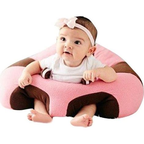 Canapé Siège Chaise Bébé Tout Doux Assis Confort Peluche Jouet Support pour Fille Garçon dans Maison 3-16 mois Noir et Rouge