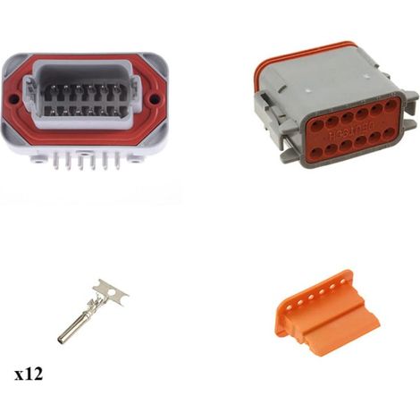 Kit connettore serie DT13 femmina 12 vie da C.S.