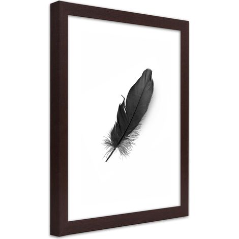 Quadro con cornice, Piuma nera - 40x60 (1/5)