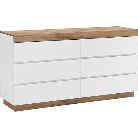 Comò 6 cassetti Bianco e naturale - RENIRI
