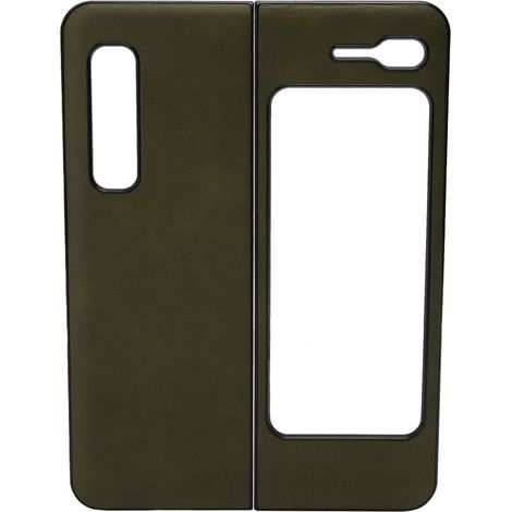 Ultradünne Handyhülle aus echtem Leder für Samsung Galaxy Fold, elegant und stilvoll, Rundumschutz, Retro-Design, stoß- und staubfest, schützt Kamera und Bildschirm. (1/2)