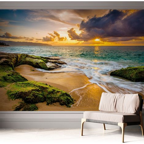 Tapete Selbstklebend - abwaschbar - trendige Wanddeko - elegant Fototapete Meeresharmonie 312x219 cm (1/5)