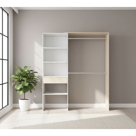 Guardaroba Grande - un Cassetto 4 Ripiani, Bianco, -, 158x187h cm Champaign
