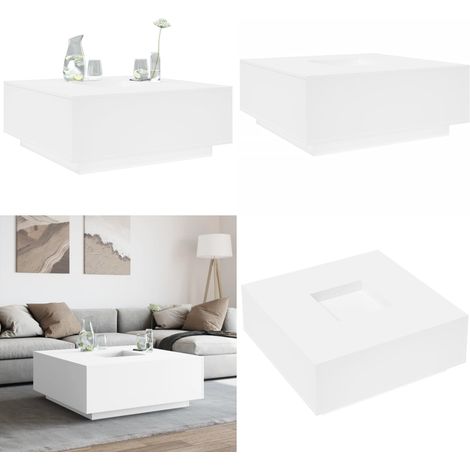 vidaXL Table basse blanc 100x100x40 cm bois d'ingénierie (1/5)