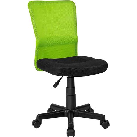 Sedia Scrivania Ufficio Cameretta Girevole Tessuto Rete Altezza Regolabile Verde (1/7)
