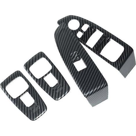 Pour BMW Série 7 G11 G12 2016-2021 : Protection pour panneau de commande de lève-vitre, boutons et cadre, texture carbone