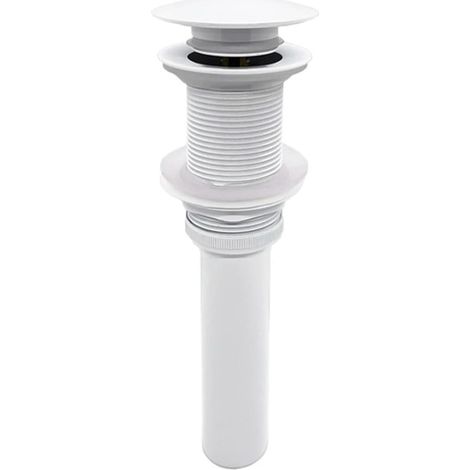 Bouchon pop-up blanc pour salle de bain et bonde à ressort (1/5)