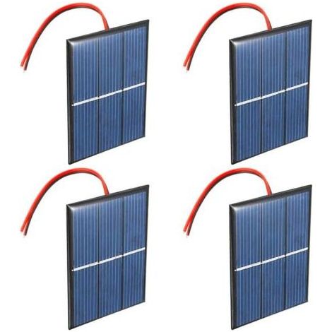 Set mit 4 Mikro-Mini-Solarzellen (1,5 V, 0,65 W, 60 x 80 mm) für Solarenergie, Heimwerkerprojekte, Wissenschaftsprojekte, Spielzeug und Akkuladegeräte (1/5)