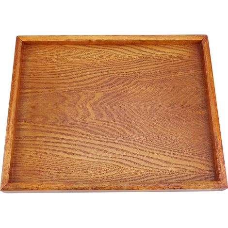 Plateau en Bois Rectangulaire pour Service Thé et Apéritifs, Support de Table, Plat de Rangement pour Snacks, Hôtel Maison (30x24cm) (1/5)