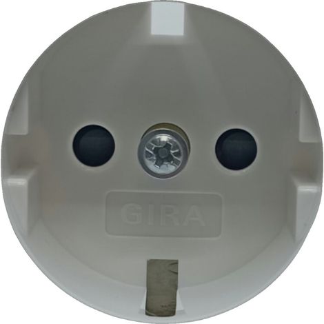 Prise Schuko Gira 492003 blanche, système 55, 16 cm