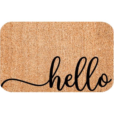 Tapis De Porte - Tapis D'Entrée Extérieur Et Intérieur - Polyester 60 x 40 x 0,7 cm - Brun - 1 Pièce (1/4)