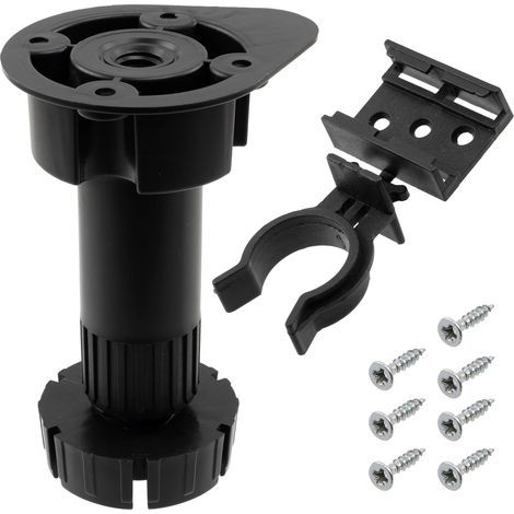 Kit de 10 Pieds de Meubles réglables 100-150 mm / 5 Clips pour plinthe / 55 vis (1/5)