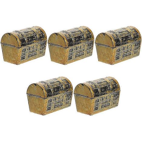 Coffre au trésor miniature décoratif en plastique (5 pièces) compatible avec les petites maisons (1/5)