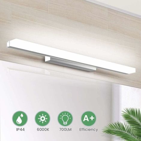 Lampe Miroir Led - 40Cm - Applique Salle De Bain - 700Lm - 8W - 6000K - Lampe Miroir Pour Salle De Bain - Miroir Led Ip44 - Applique Led - Lampe Salle De Bain Moderne - Blanc Neutre - Sans Interrupte (1/4)