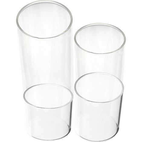 Bougeoir en verre compatible avec les bougies - Lot de 4 couvercles cylindriques transparents et coupe-vent (1/5)