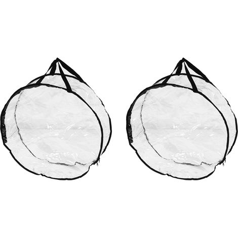 Sac de Rangement Transparent pour Couronnes, Bord Noir en PVC Résistant, 2 Pièces (1/5)