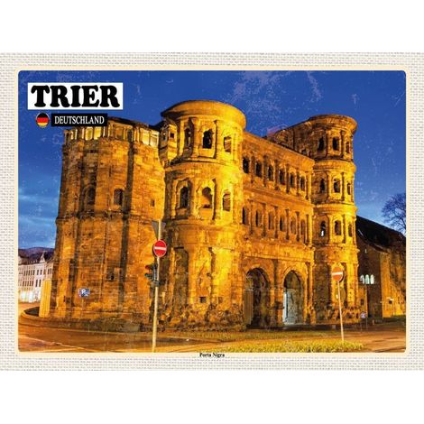 Panneau en bois 30x40 cm Trèves Porta Nigra Vieille Ville Motif image Motif voyage voyage d'aventure