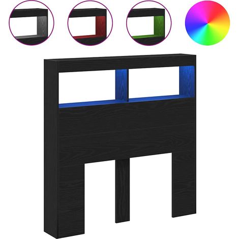 Maison Exclusive - Cabecero de cama con LED roble negro 100x17x10