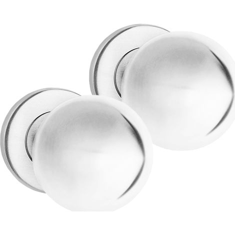 Pomello sferico, dritto, piastra rotonda, acciaio inossidabile, sgspks