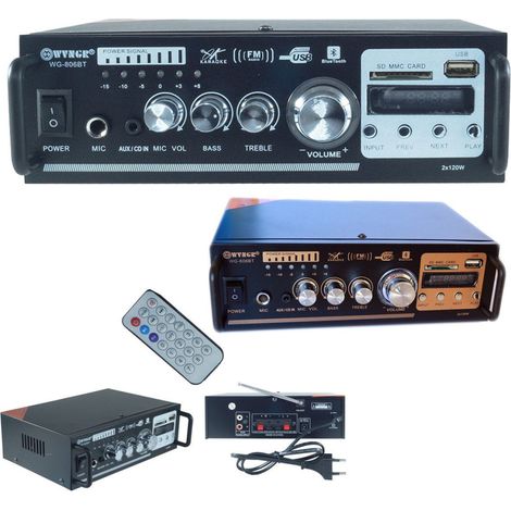 TRADE SHOP - Amplificatore Audio Stereo 2 Canali Bluetooth Microfono Usb Sd Mp3 Karaoke 806bt - (1/5)