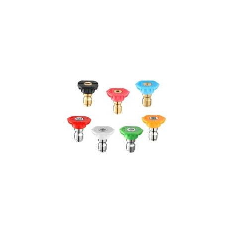 Set di 7 ugelli a spruzzo per idropulitrici, orifizio da 1,2 mm, raccordo multi-angolo per la pulizia di auto e giardino.