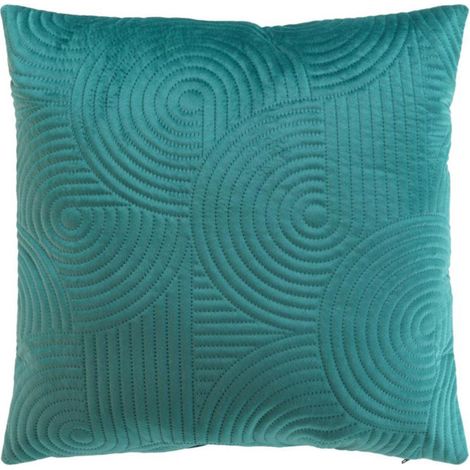 Housse de Coussin en Velours "Circles" 40x40cm Bleu (1/5)