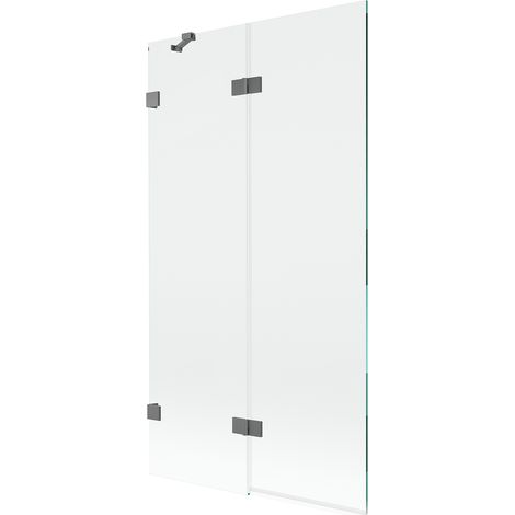 Mexen Lunar Duschabtrennung 2-flügelig links 100 x 150 cm, transparent, Gun Metal - 897-100-100-95-00-L (1/5)