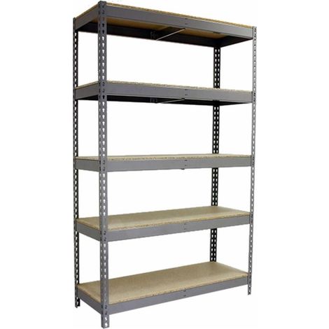 Estantería metálica sin tornillos SIMONRACK de 5 estantes (200x240x90cm) GALVA Y MADERA (1/5)