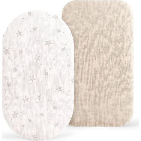 Set mit 2 Spannbettlaken für Kinder, Musselin-Spannbettlaken für Kinderwagen, Spannbettlaken für Reisebetten, zusätzliche Laken 8241 cm