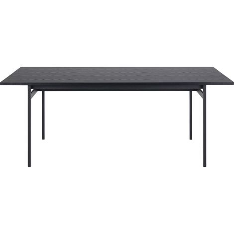 Table à manger 8 personnes en bois et métal - Noir - BATARA (1/5)