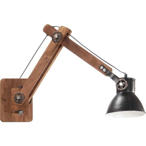 vidaXL Lámpara de pared redonda estilo industrial negra E27 (1/2)