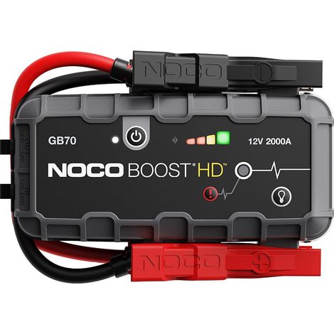 Booster de démarrage 2000A 12V pour moteurs essence jusqu'à 8,0L – Technologie anti-étincelles – 40 démarrages sur charge – Noco