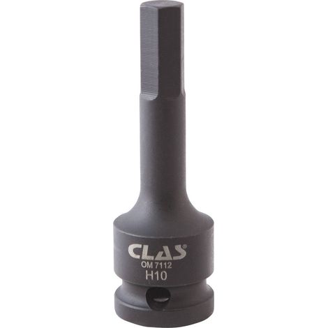 Douille embout choc héxagonale 10mm L.78mm 1/2" Cr-Mo - SA 0480 - CLAS Equipements