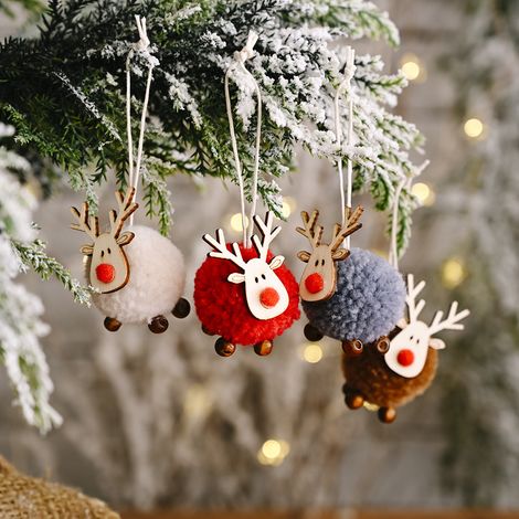 Weihnachtsanhänger, Filz-Hirschanhänger, neue kreative Elchanhänger, Weihnachtsbaum-Anhänger als Geschenkidee (1/4)