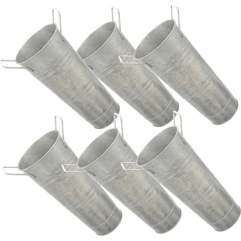 6pièces Lot de Seaux à Fleurs Métal Galvanisé Style Rustique avec Poignées pour Mariages Et Décorations (1/5)