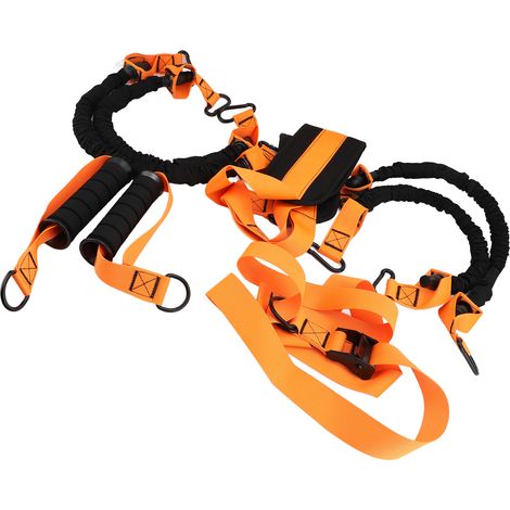 Bandes d'assistance à la traction, bande de résistance robuste pour barre, poids réglable avec repose-pieds, entraînement de force, Orange (1/2)